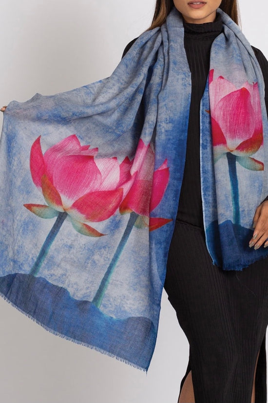 Image Title Kamalika Lotus Wool Shawl